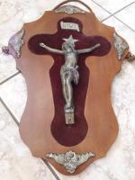 Crucifixo Antigo Jesus Cristo Metal Madeira Leia A Descrição comprar usado  Brasil 