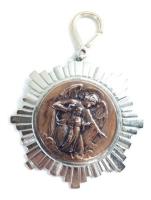 Medalha De Berço Cromada E Banho Em Cobre Antiga Gv1 comprar usado  Brasil 