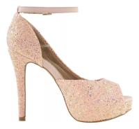 Peep Toe Meia Pata Week Shoes Glitter Furtacor Rose - Usado comprar usado  Brasil 
