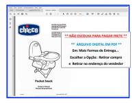 Manual Cadeirinha Alimentação Para Bebê Chicco 15kg Em Pdf, usado comprar usado  Brasil 
