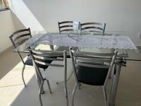 Mesa Cozinha Com Tampo De Vidro E 5 Cadeiras, usado comprar usado  Brasil 