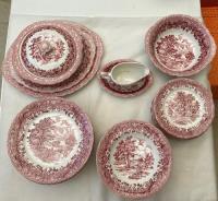 Aparelho Jantar Porcelana Inglesa W. H. Grindle Rosa 40 Pçs, usado comprar usado  Brasil 