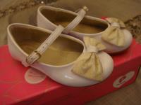 Lindo Sapato Menina Branco Laço Dourado Tam. 24 Como Novo comprar usado  Brasil 