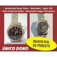 Relógio De Pulso Masculino Amsterdam Sauer Swiss Sport 100 comprar usado  Brasil 