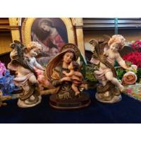 Escultura De Resina Maria Com Menino Jesus E Anjos,lindos!!! comprar usado  Brasil 