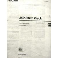 Manual Original Minidisc Deck Mds Je320-je510-je330 Sony comprar usado  Brasil 