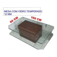 Mesa Centro Vidro Temperado E Madeira De Lei - Um Luxo comprar usado  Brasil 