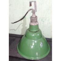 Luminária Industrial Cúpula Esmaltada Antiga Verde E Branco  comprar usado  Brasil 