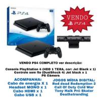 Playstation 4 Slim 1 Tera + Ps Cam + Jogos Mídia Digital comprar usado  Brasil 