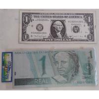 Curiosidade: 2 Cédulas Gigantes 1 Real E 1 Dollar, usado comprar usado  Brasil 