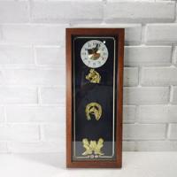 Quadro Relógio Parede Antiguidade Madeira Bronze 50x20x6cm comprar usado  Brasil 