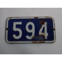 Antiga Placa Residencial Ágata Auto Relevo - Número 594 comprar usado  Brasil 