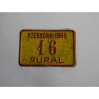Placa Antiga - 16 Rural - Porto Ferreira 1969 comprar usado  Brasil 