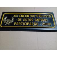 Placa De Participação Encontro De Carros Antigos Original comprar usado  Brasil 
