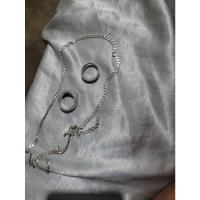 Um Cordão De Prata Fino E Duas Dedeiras De Prata Uma Com Fio, usado comprar usado  Brasil 