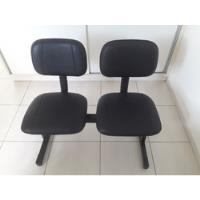 Cadeira Dupla Com Assento E Encosto Em Couro Legitimo Preto comprar usado  Brasil 