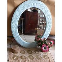 Espelho Oval De Parede Base Madeira Gigante 98x84cm Enfeite comprar usado  Brasil 