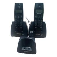 2 Telefones Intelbrás Ts40 Id-sem Fio Com Ramal Preto + Base comprar usado  Brasil 