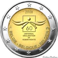 Bélgica 2008 - Direitos Humanos - 2 Euros Com - F C comprar usado  Brasil 