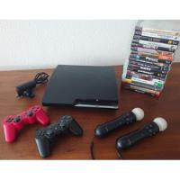 Sony Playstation 3 Slim Ps3 Slim + 2 Controles + Kit Move + 19 Jogos Originais comprar usado  Brasil 