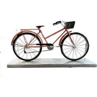 Usado, Miniatura Bicicleta Em Ferro Rosa Feito À Mão Base Madeira comprar usado  Brasil 