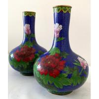 Usado, Par De Vasos Bronze Esmaltado Cloisonné Temos Peças Diferent comprar usado  Brasil 