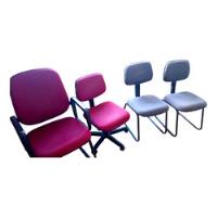 4 Cadeiras Tecido: 3 Fixas 1 Com Rodinhas Espera Secretária comprar usado  Brasil 