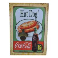 Usado, Placa Decorativa Abridor De Garrafa Hot Dog Coca Cola 15c comprar usado  Brasil 