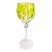 Taça Cálice Licor Vinho Porto Cristal Verde Limão 16 Cm   comprar usado  Brasil 