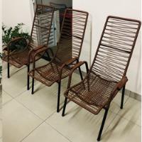Conjunto 3 Cadeiras Fio De Cordinha P/ Varanda Na Cor Marrom comprar usado  Brasil 