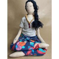 Boneca De Pano Mulher Meditando Antiga Usada = Meditar comprar usado  Brasil 