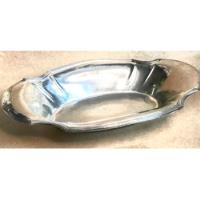 Fruteira Saladeira Inox = Prata Antiga Usada Oval  Chanfrada, usado comprar usado  Brasil 