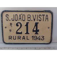 Placa Antiga Carroça Bicicleta Rural = Amarela 214 1943  comprar usado  Brasil 