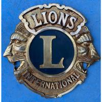 Placa Lions Club Internacional Entalho Madeira Antigo Emblem comprar usado  Brasil 
