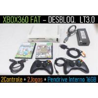Usado, Xbox 360 Fat Desbl0. Lt3.0 + 2 Controle + Pen 16gb  + 2 Jogos - Xb1 comprar usado  Brasil 