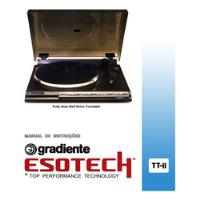 Usado, Manual Do Toca-discos Gradiente Esotech Tt-ii (cópia) comprar usado  Brasil 