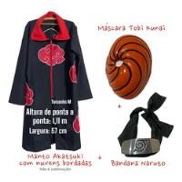 Manto Naruto Akatsuki + Bandana Naruto+ Máscara Tobi Cosplay, usado comprar usado  Brasil 