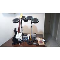 Kit Rock Band Ps3: Guitarra, Bateria E Microfone + 5 Jogos comprar usado  Brasil 