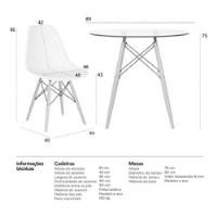 Kit Mesa Eames Wood 90 Cm Tampo Vidro 4 Cadeiras Eiffel  comprar usado  Brasil 