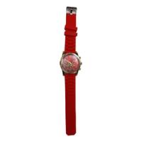 Relógio De Pulso Stainless Banho De Ouro Pulseira Vermelha, usado comprar usado  Brasil 