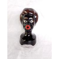 Pequena  Escultura Cabeça Africana Em Porcelana.  comprar usado  Brasil 