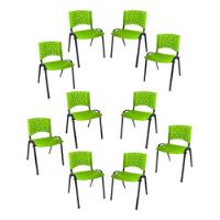 10 Cadeiras Iso Fixa Empilhável Recepção Salão Auditório comprar usado  Brasil 