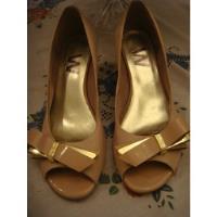 Sapato Peep Toe Tam. 35 Laco Dourado Como Novo, usado comprar usado  Brasil 