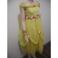 Vestido Infantil Princesa Bela Amarelo Disney Store Tm 10 12 comprar usado  Brasil 