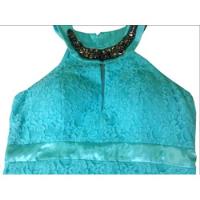 Vestido De Festa Azul Tiffany / Verde-água Rendado  comprar usado  Brasil 