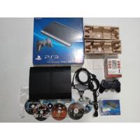 Playstation 3 Super Slim Serial Batendo, Com Caixa, Manual, Acessórios E Jogos Brindes comprar usado  Brasil 