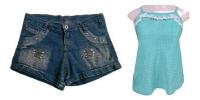Conjunto Infantil Blusinha Tam 10, Shorts Jeans Tam 38, usado comprar usado  Brasil 