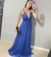 vestido longo madrinha azul royal comprar usado  Brasil 