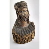 Antigo Busto Jesus Cristo Em Tronco De Madeira 2303 Rrdeco, usado comprar usado  Brasil 