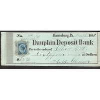 Cheque Dauphin Deposit Bank 1881 - Com Selo Fiscal  #5 comprar usado  Brasil 